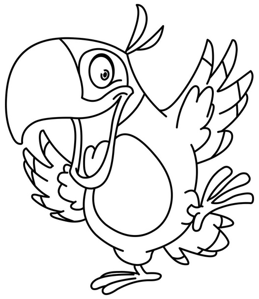 Outlined dancing parrot - Vector, Image
