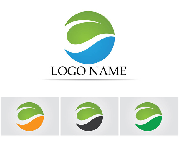 Вектор оставляет зеленый логотип и символ природы - Вектор,изображение