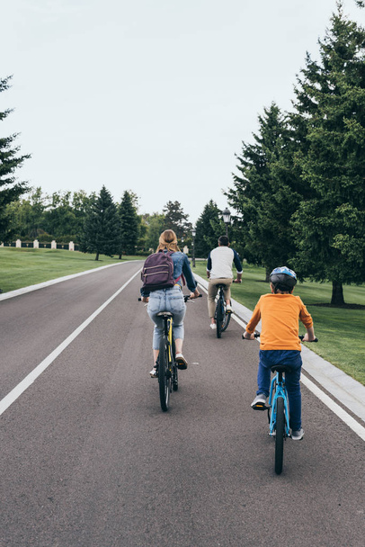 family riding bicycles - Φωτογραφία, εικόνα