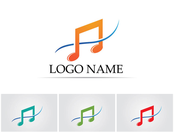 Λογότυπο και πρότυπο εικονιδίων μουσικών σημειώσεων - Διάνυσμα, εικόνα