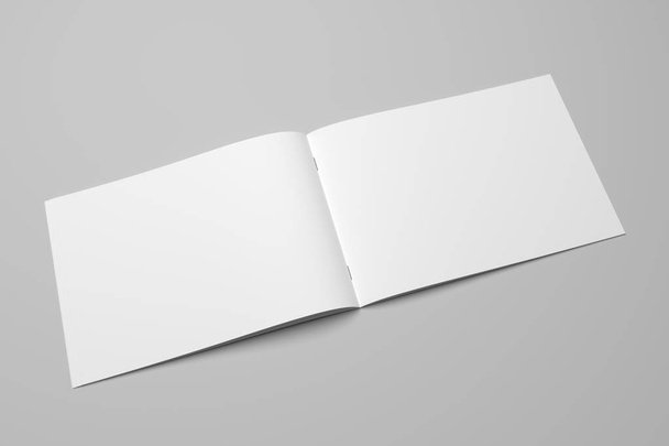 Blank 3D rendering brochure magazine on gray with clipping path No. 9 - Photo, Image