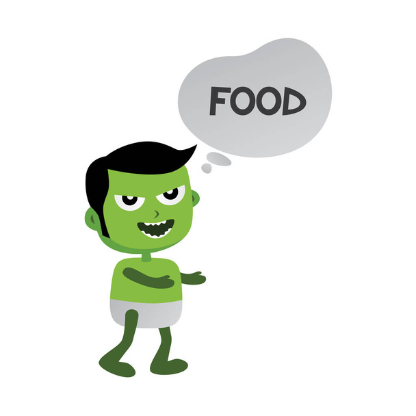 Desenhos animados com fome verde alien
 - Vetor, Imagem