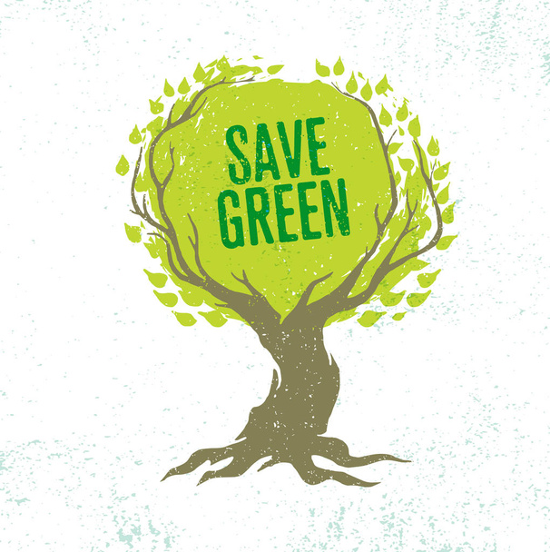 save Green Creative Eco Concept. - Vector, Imagen