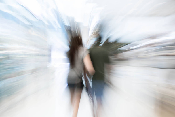 Abstract blur people in beautiful luxury shopping mall center an - Fotografie, Obrázek