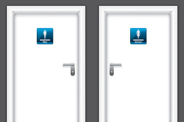 Türen mit Toilettensymbolen - Vektor, Bild