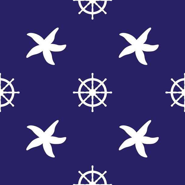 Vector naadloze patroon met zee symboles. Mariene en nautische achtergronden. Thema van de zee. Achtergrond voor textiel afdrukken en inpakpapier. Vectorillustratie. - Vector, afbeelding