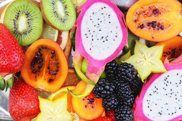 Vers fruit salade, close-up - Foto, afbeelding