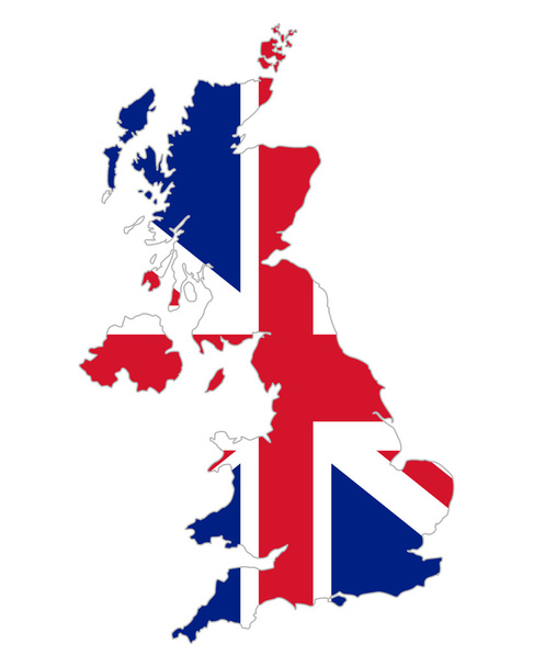 Mappa e bandiera di United Kingdom
 - Vettoriali, immagini