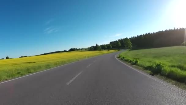 Araba sürücü bahar kırsal kırsal kesimde - Video, Çekim