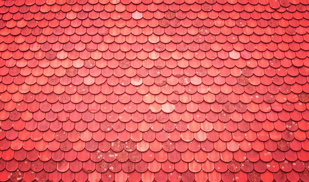 Κόκκινο κεραμίδι καλύπτει υφή - Φωτογραφία, εικόνα