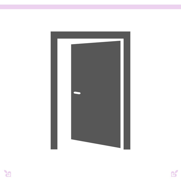 Значок открытой двери
 - Вектор,изображение