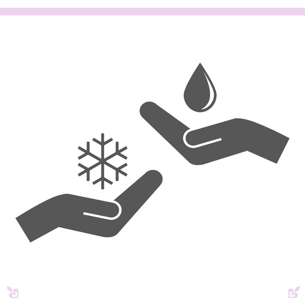 ícone de gotas e flocos de neve
 - Vetor, Imagem