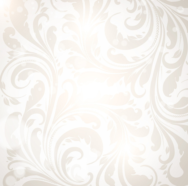 Seamless white Damask wallpaper - Vector, imagen