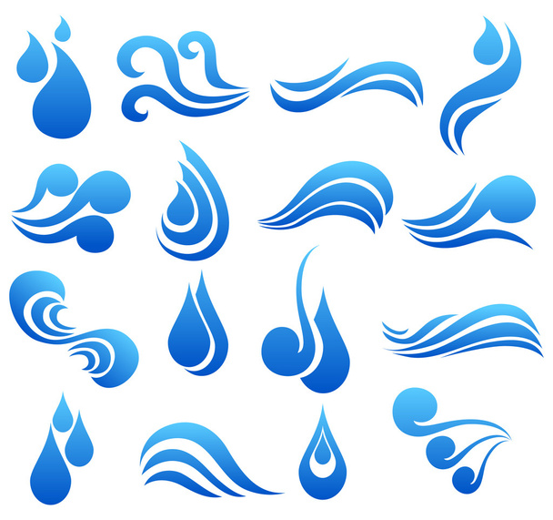 Sada symbolů vody - Vektor, obrázek