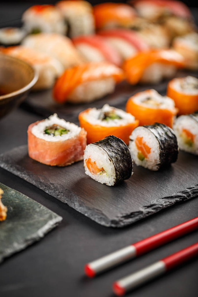 Delicious sushi plate - Фото, зображення