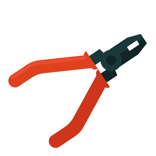 Pliers with red handles isolated on white vector illustration - Вектор, зображення