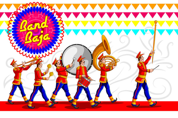 Musique de marche Brass Band pour la célébration du festival
 - Vecteur, image