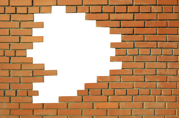 Brick wall with hole  - Photo, Image