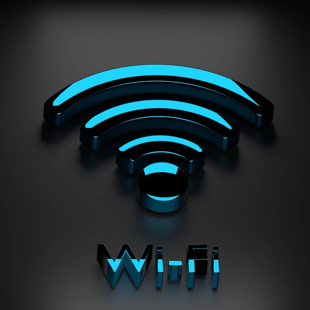 WiFi bezprzewodowy internet sygnału płaskie ikona - Zdjęcie, obraz