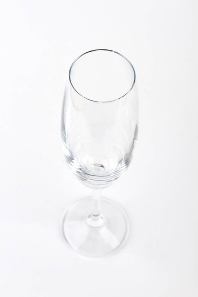 Empty clear champagne glass isolated. - Photo, Image