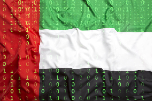 Двоичный код с флагом Объединенных Арабских Эмиратов, концепция защиты данных
 - Фото, изображение
