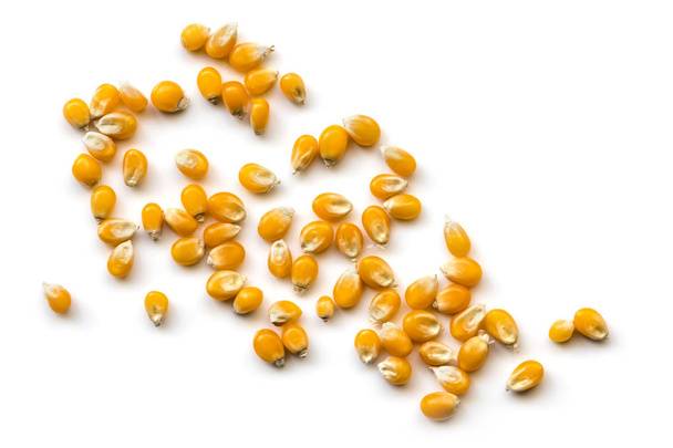 Popping maïs bovenaanzicht geïsoleerd - Foto, afbeelding