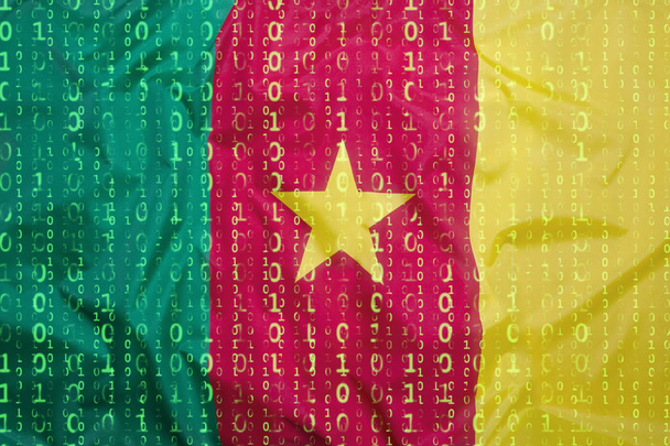 Двоичный код с флагом Камеруна, концепция защиты данных
 - Фото, изображение