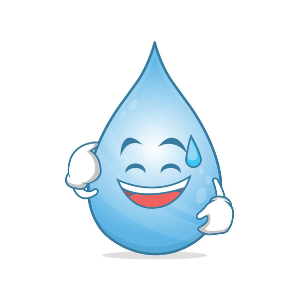Sweat smile water cartoon character vector - Vecteur, image