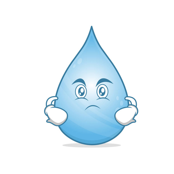 Serious water cartoon character vector - Vektor, Bild