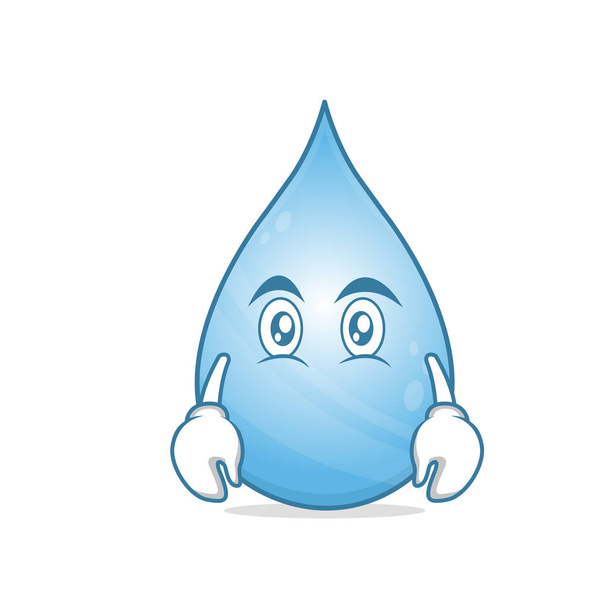 Flat face water cartoon character vector - Vetor, Imagem