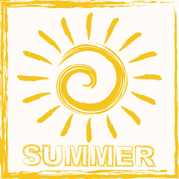 Hello summer lettering composition.  - Vector, Image