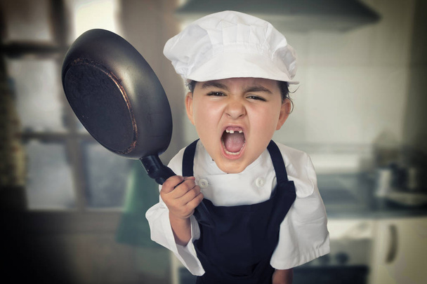 Angry girl chef - Foto, immagini