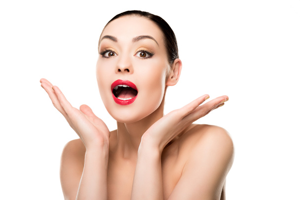excited attractive woman  - 写真・画像