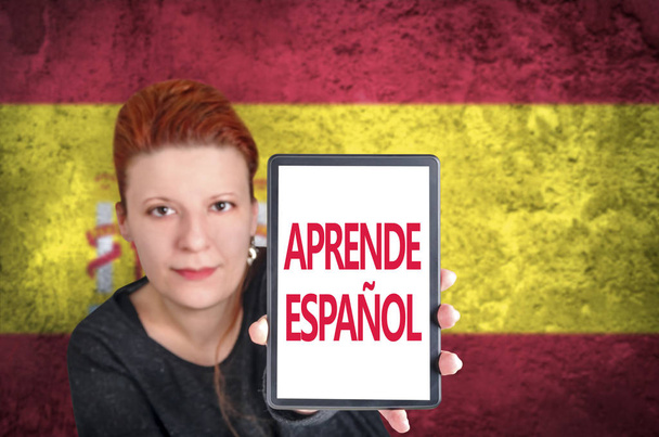 Konzept zum Erlernen der spanischen Sprache. - Foto, Bild