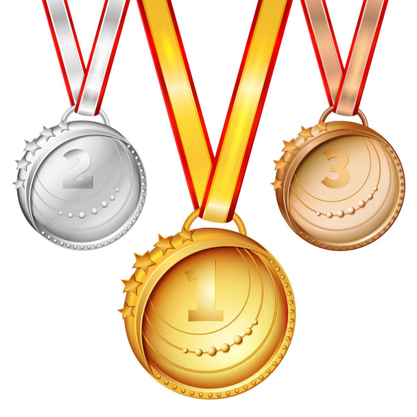 Sports Medals Set - Vector, Imagen