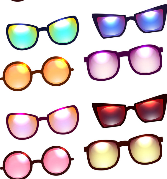 Seamless texture with various sunglasses - Vector, Image