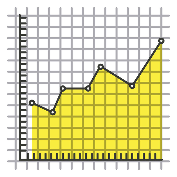 silueta colorida de línea financiera riesgo gráfico
 - Vector, Imagen