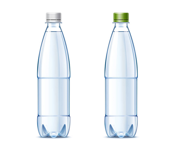 Garrafas de plástico em branco de 0,5 litro com água potável
 - Foto, Imagem