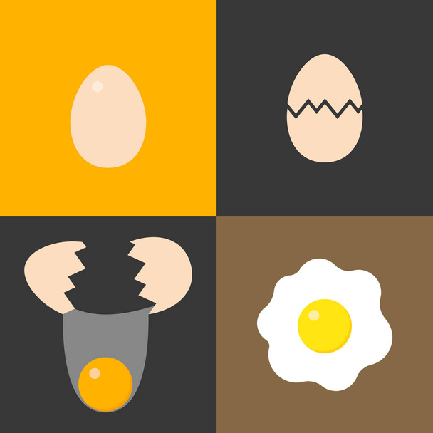 raccolta di uova per la cottura, adatte all'uso come informazioni sull'etichetta, come la produzione di uova fritte
 - Vettoriali, immagini