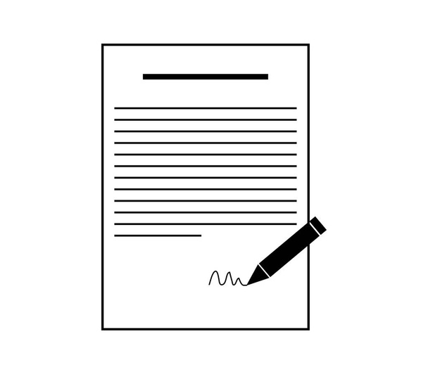 Contract pictogram op witte achtergrond - Vector, afbeelding
