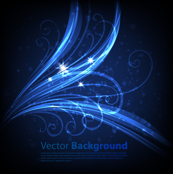 Luxury bright blue abstract greeting card. Vector - Vetor, Imagem