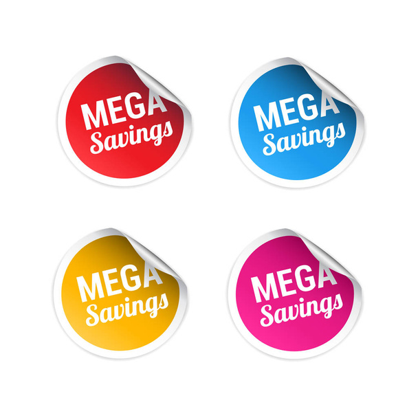Mega Savings Stickers - Vector, Image