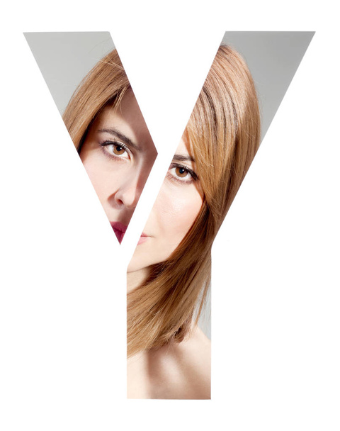 letter "Y" female portrait - Photo, image