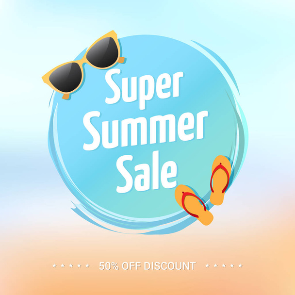 Super Summer Sale Label - Vector, Image