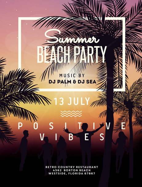 Summer beach party illustration - Vektor, Bild