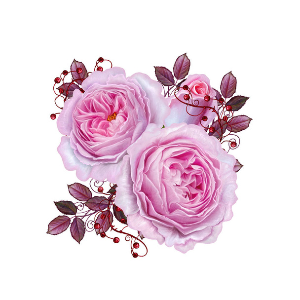 Flower arrangement of pink roses. - Foto, imagen
