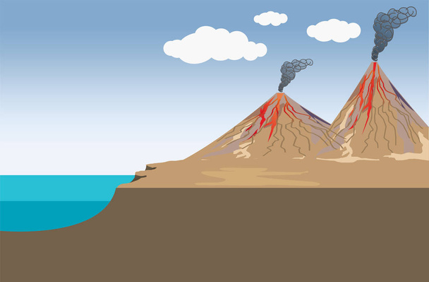 Volcano. Illustration vector design. - Vector, Image