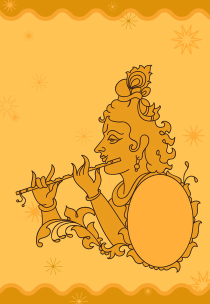 Calligraphic Lord Krishna - Vector, Image