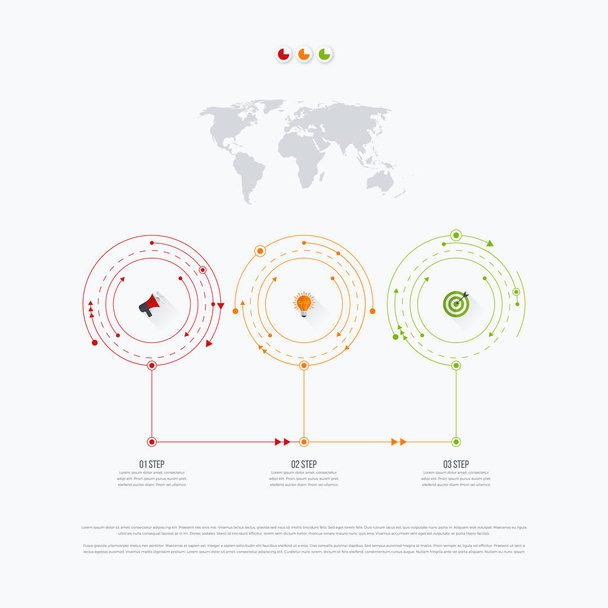 Infographics template 3 options with circle - Vector, Image