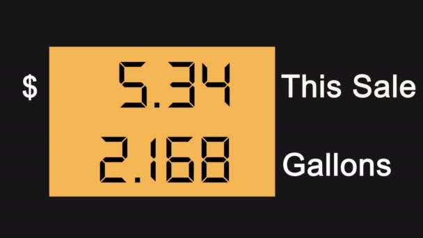 上昇ガス価格駅ポンプ画面に、ドルの価格で - 映像、動画